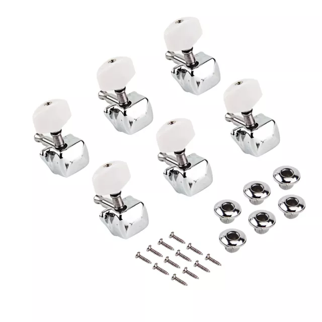Guitar Tuner Machines Tuning Pegs Keys Heads 6R Silver Electric Acoustic Guitar