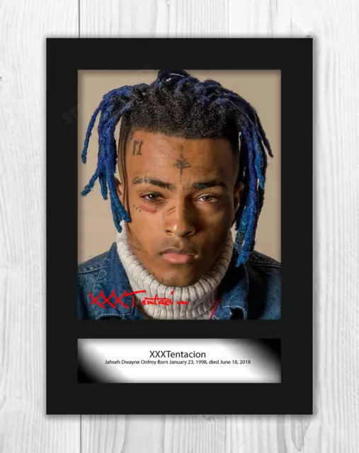 XXXTentacion 3 A4 reproduction autograph photograph poster choice of frame