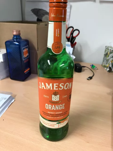 Jameson Orange Irish Whiskey Empty Green Glass Bottle - 700ml / 70cl