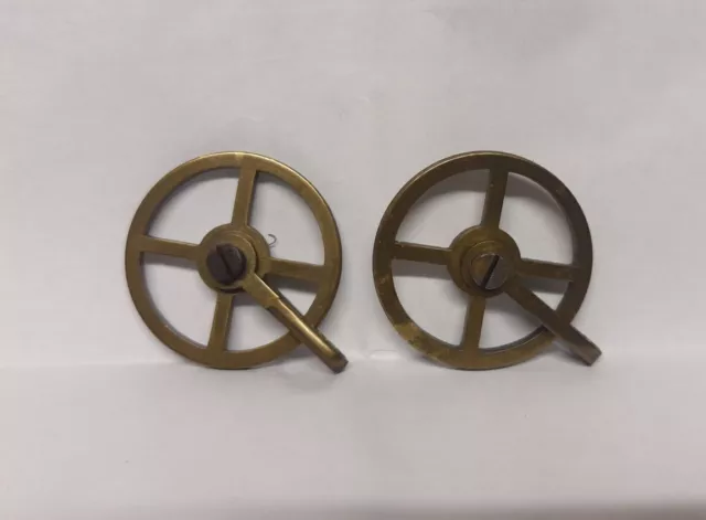 Pair  Brass Vienna Wall Clock Weight Pulleys 28mm