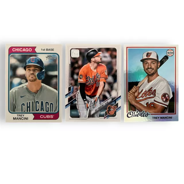 2022 TOPPS ARCHIVES RAINBOW FOIL TREY MANCINI  /199 Topps 21 Heritage 23 3-cards