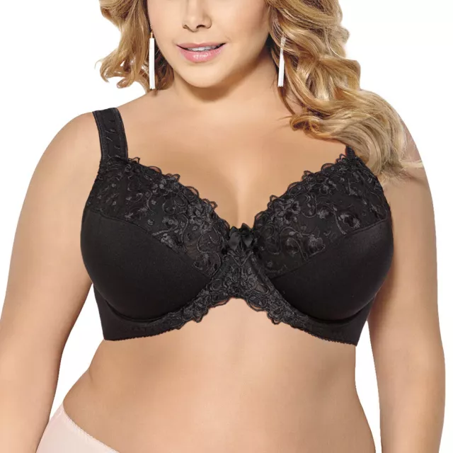 Women's Beauty Lace Non Padded Minimizer Full Figure Underwire Bra Plus Size