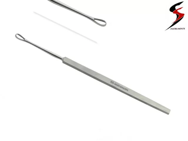 SS EAR WAX REMOVER MEDICAL EAR CLEANER SURGICAL STAINLESS STEEL LOOP 14cm