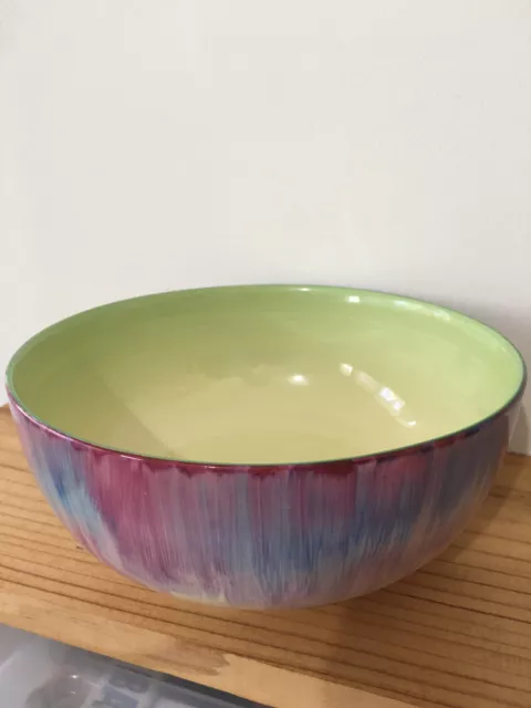 rare clarice cliff delica bowl england  large salad or fruit bowl purple