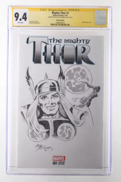Mighty Thor #1 - Marvel Comics 2016 CGC 9.4 Sketch By JOE SINNOTT