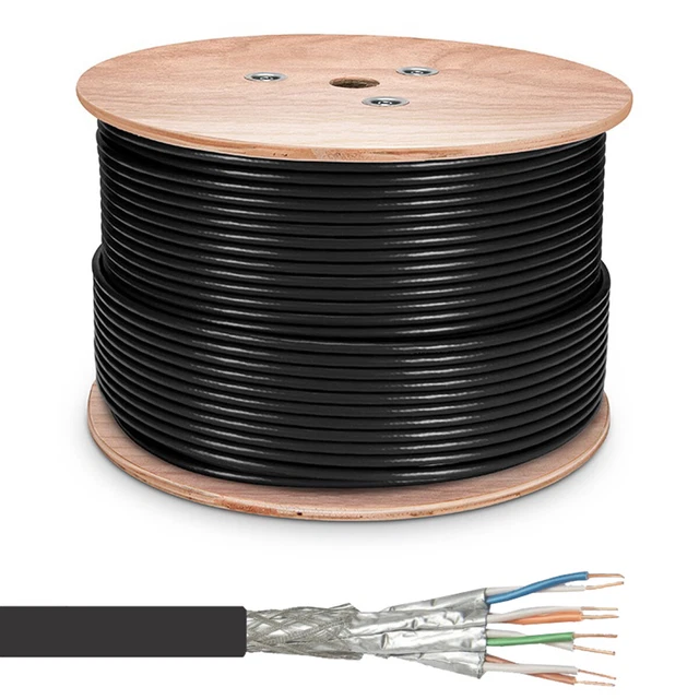 500m Verlegekabel Cat7 Kupfer Outdoor Erdkabel Netzwerkkabel Datenkabel Außen