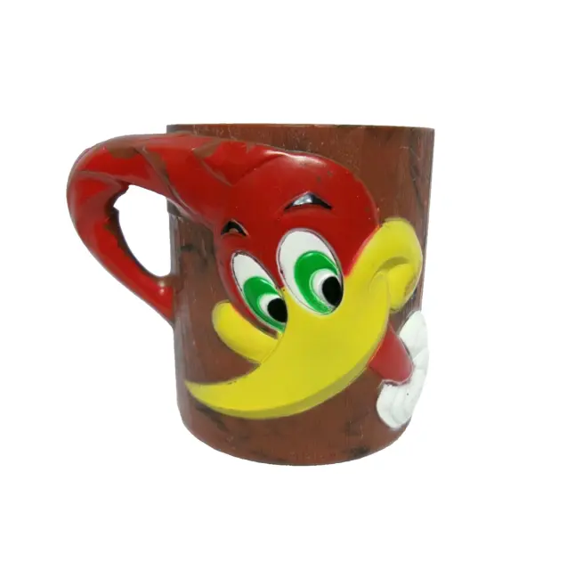 1965 Vintage Woody Woodpecker Cartoon Child’s Plastic Cup Mug, USA by F & F