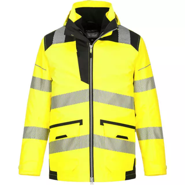 Oxford Weave 300D Classe 3 PW3 Hi Vis 5 in 1 Giacca Gialla/Nera 3XL