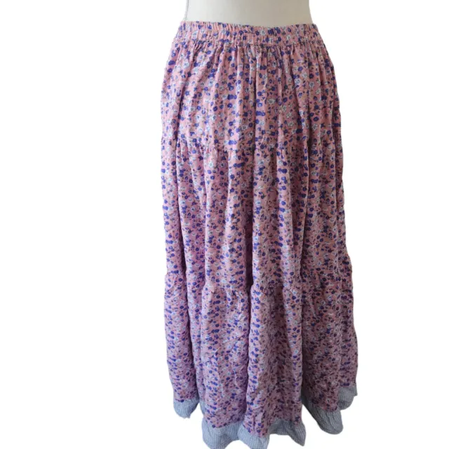 Womens Cactus Flower Skirt Pink Blue One Size Vintage