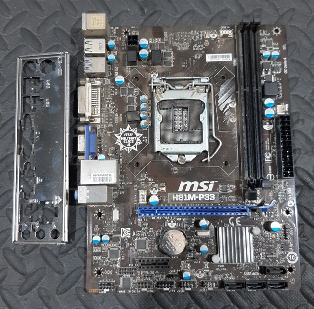 MSI H81M-P33 INTEL LGA1150/Socket H3 Motherboard with I/O Plate £29.95 ...