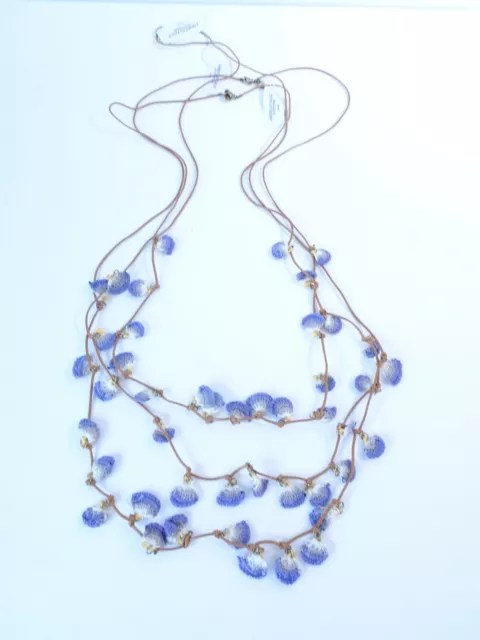 American Eagle Outfitters AEO lavender Crochet Flower rope Necklace NWT 12 Set 3