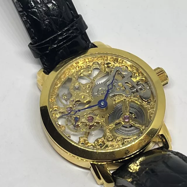Goldtone Skelenotized Hand-wind 17 Jewels Daniel Steiger Mens Watch.  R