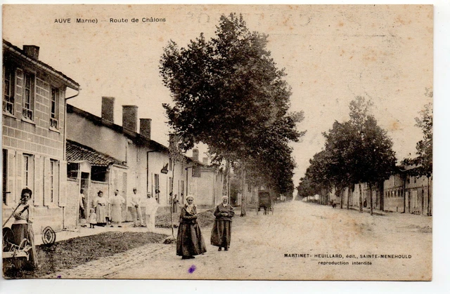 AUVE - Marne - CPA 51 - la route de Chalons