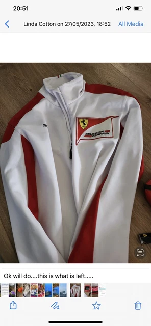 ferrari f1 merce felpa bianca grande borsa sportiva vassoio cenere e accendino