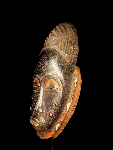 African mask antiques tribal Face vintage African Mask with Zaouli Guro-5968