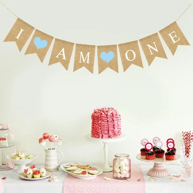 Striscione Olografico Per 1° Compleanno | Rosa, 3,9 Metri | Banner Per Feste Di Compleanno - 2