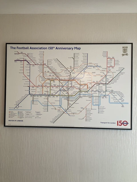 THE FOOTBALL ASSOCIATION 150th Anniversary London Tube Map (Excellent ...