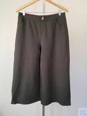 Patrizia Luca Milano Womens Green Cropped Wide Leg Pants Size XL