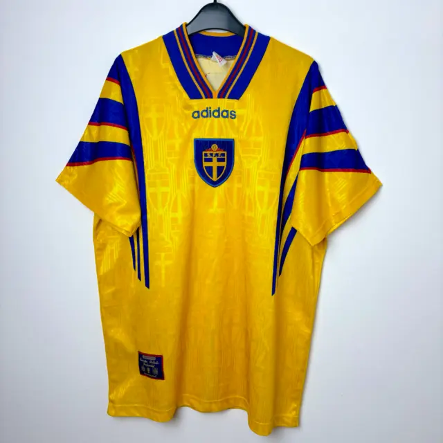Original Sweden 1996/1997/1998 Euro 96 Home Football Shirt Adidas