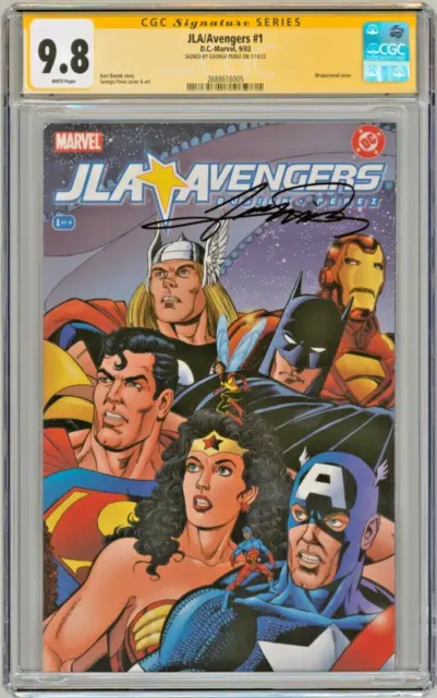 CGC SS 9.8 JLA Avengers #1 SIGNED George Perez Art Wonder Woman Batman Iron Man