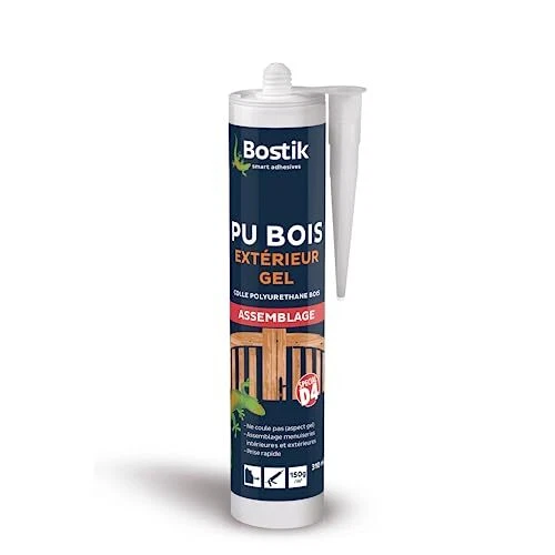 Bostik Colle Polyuréthane Gel PU Bois Exterieur Prise Rapide Assemblage et Ab...