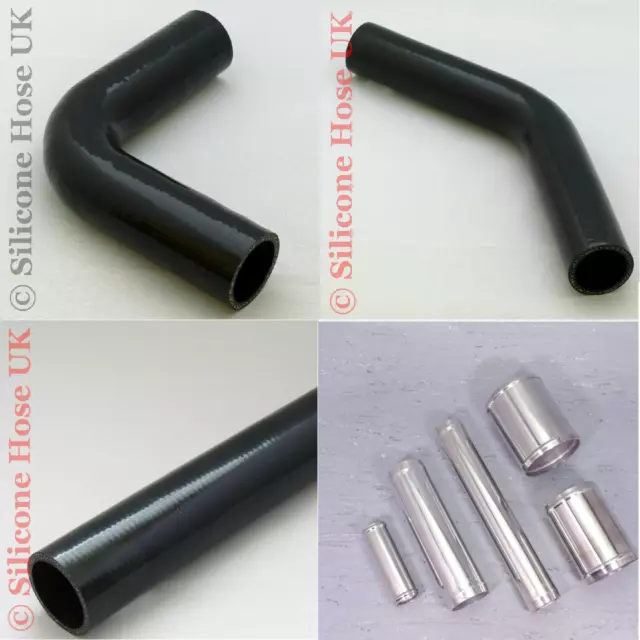 Black 45 90 135 180 Straight Silicone Hose Elbows Heater Pipe Alloy Joiner