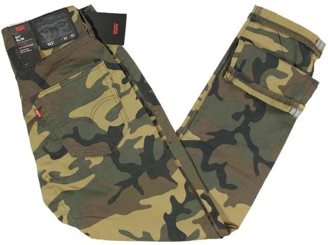 LEVI S 511 SLIM Fit Commuter Stretch Jeans NEW levis army camo denim Bike pant 51.99 PicClick