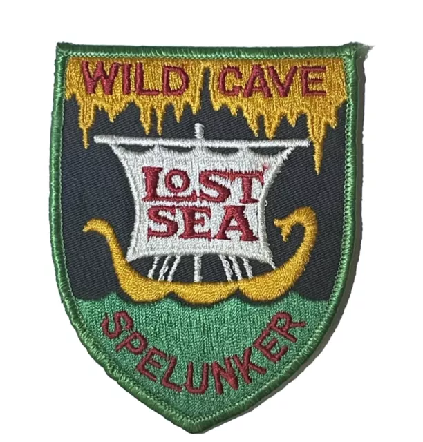 Wild Cave Lost Sea Patch Spelunker Souvenir Green Tennessee Badge Vintage TN Vtg