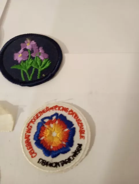 Five Canadian Girl Scout badges and one ribbon. From Kitchener Waterloo area. 3
