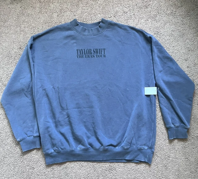 TAYLOR SWIFT THE Eras Tour Official Blue Crewneck Sweatshirt Size XL