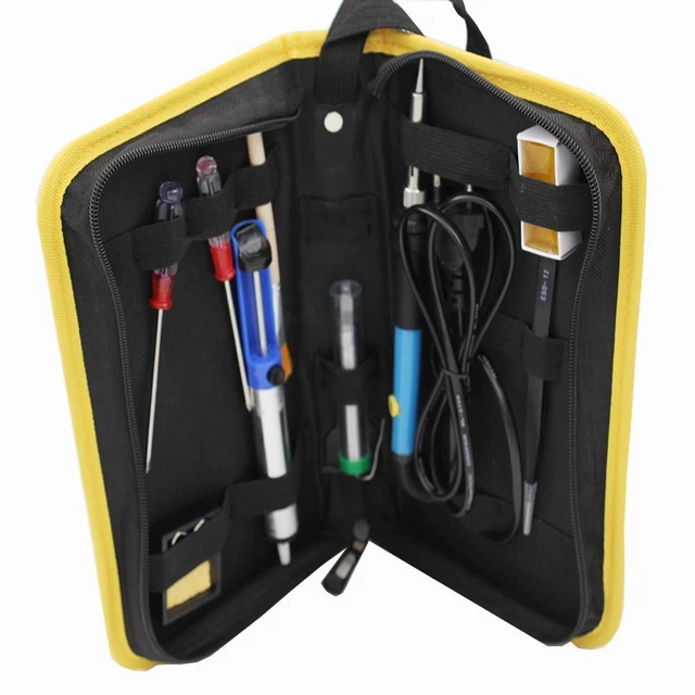 Soldering Iron Kit And Stand 5Tip Desoldering Pump 60w 220v Tweezers Solder Wire