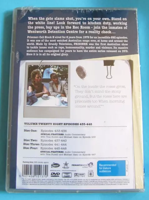 PRISONER Cell Block H Volume 28 DVD Episodes 433-448 NEW SEALED All Region 2