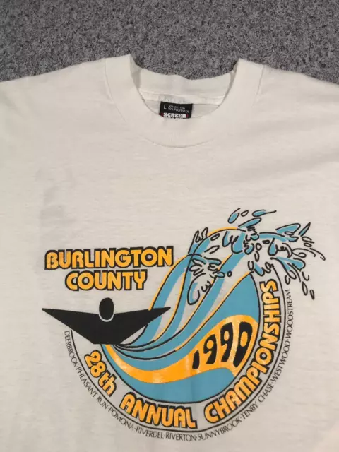 1990 Vintage BURLINGTON COUNTY T Shirt Large | Single Stitch 50/50 Screen Stars 2