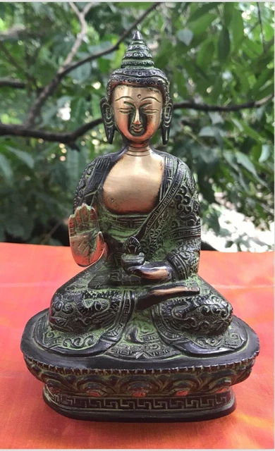 Buddha Statue Bronze Buddha Figurine India Nepal Tibet Buddhism Asia A5