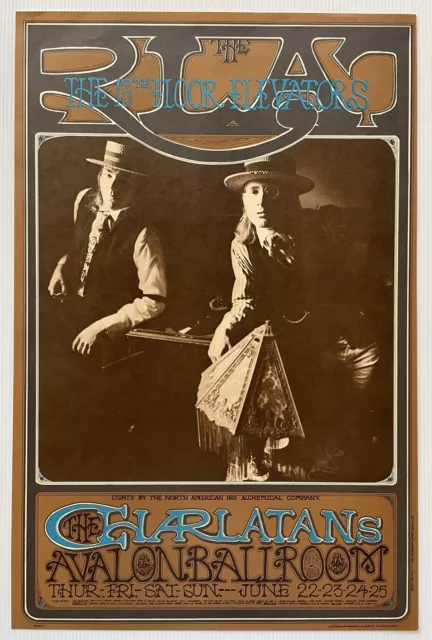 Charlatans Vintage Concert Poster 1967 Avalon Ballroom