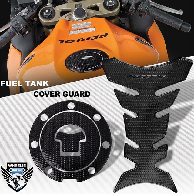 Perforated Black Pro Grip Fuel Tank Pad+Gas Cap Cover Set 03-16 Cbr-1000Rr/600Rr