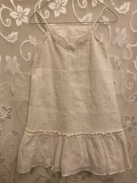 The Childrens Place Girls Ivory Silver Sleeveless Size Small 5/6 Cotton Dress