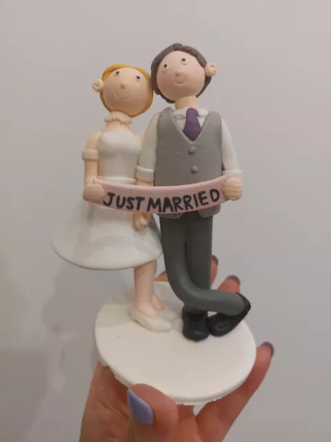 Decorazione In Resina Sposi Matrimonio Just Married Per Torte 14X8Cm Allestiment