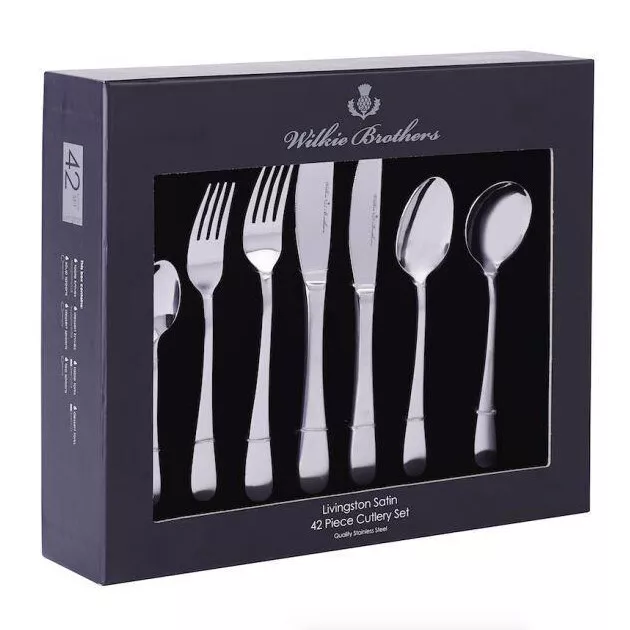 100% Genuine! Wilkie Brothers Livingston 42 Piece Cutlery Set S/S! RRP $159.00!