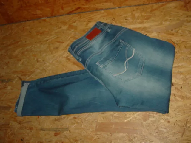 Grandes vaqueros elásticos/vaqueros de BlUE MONKEY talla 32 (W32/L30) azul usado Anny