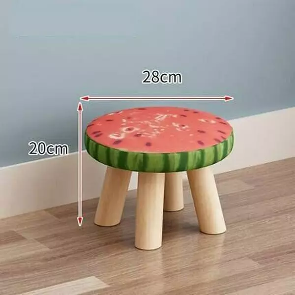Kids Chair Solid Wood Shoe Stool Door Wear Square Living Room Cloth Art Small