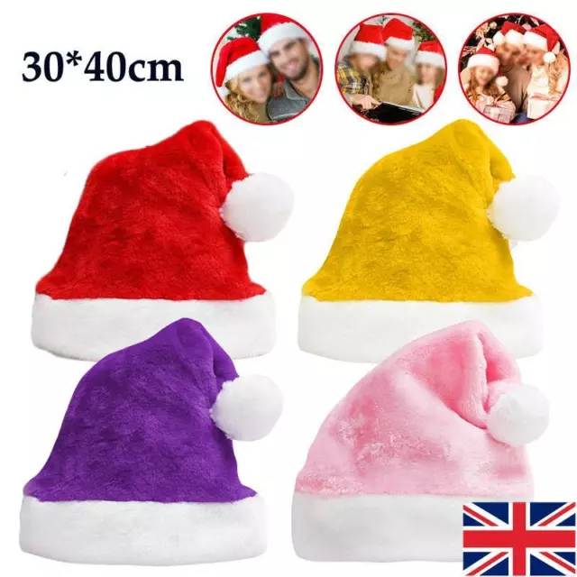 Christmas Santa Hat Father Head Piece Fancy Dress Xmas Adult Santa Claus Hat UK