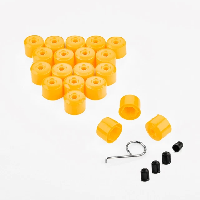 Kit Cache-Écrous Roue 17 Mm Noir Pour Opel/BMW - 20 Caches + 4 Antivols + Outil - 8