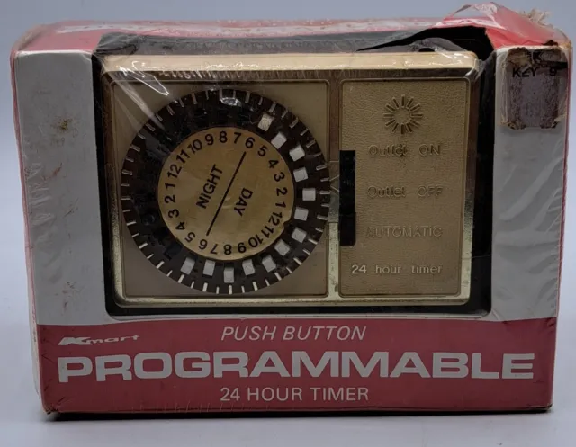 NEW 70's Vintage Kmart Push Button Automatic Programmable 24 Hour Timer Sealed