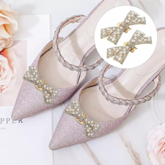 1 Pair Bride Shoe Clips Bow Shoe Decorations Wedding Shoe Charms Bridal Shoe