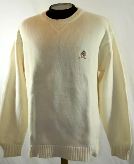 Vintage Tommy Hilfiger Collegiate Knit Crew Neck Sweater Tag L Sleeve 34