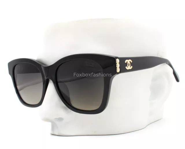 CHANEL 5482H 622/S8 Sunglasses Polished Black w/ Glass Pearls Gold CC Logo  $235.00 - PicClick