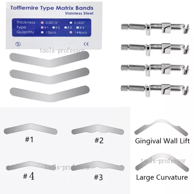 Dental Stainless Steel Tofflemire Matrix Bands Universal Matrix Retainer 6 Types