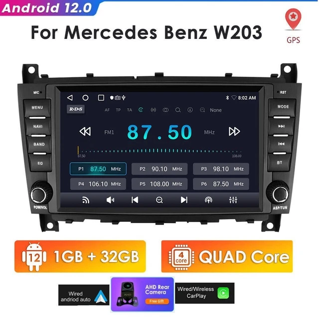 Android 12 Radio GPS Car Stereo CarPlay For Mercedes Benz C-Class CLC W203 W209