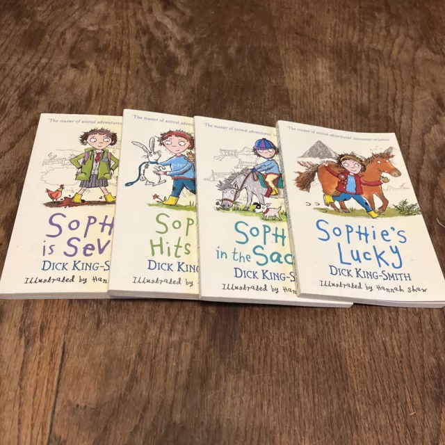 Sophie 4 Books Bundle Dick King-Smith Is Seven, Hits Six, Lucky, In The Saddle